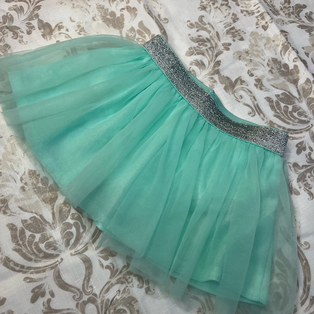 Garanimals~Mint ~Tulle~Tutu Skirt with Attached Panty~Silver Sparkles Waistband